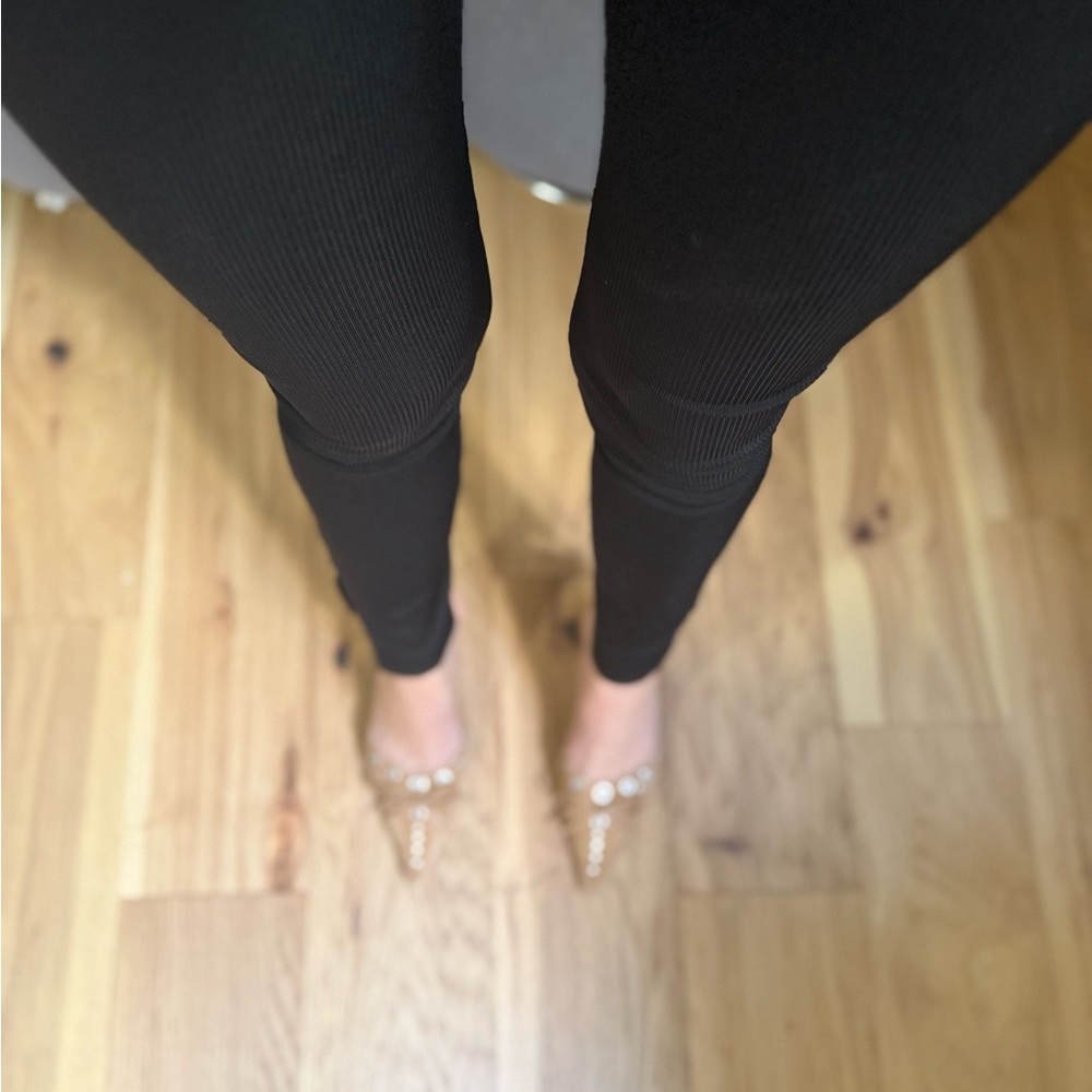 Black Ribbed Women's leggings
